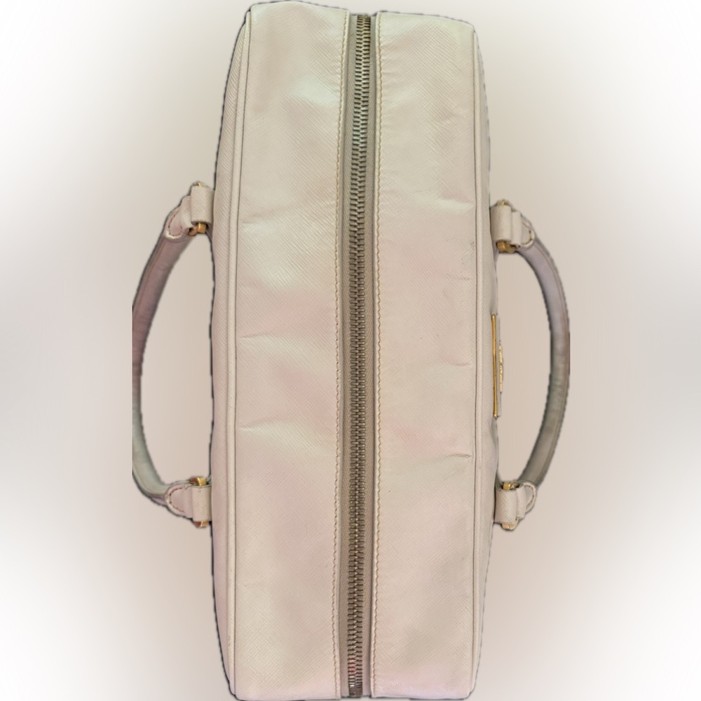 Authentic Prada Bauletto Cream Saffiano Leather Satchel Bag - Picture 11 of 17